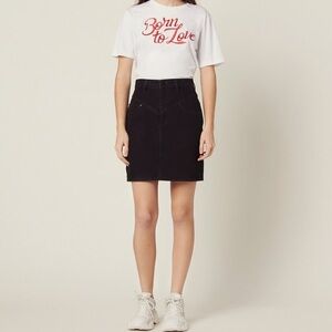 Sandro Black Denim Skirt